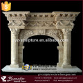 home decoration flower-carved nature marble fireplace for sale